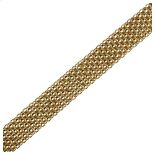 A modern 9ct gold mesh bracelet, length 18.5cm, 7.7g No damage or repairs, fitting working,