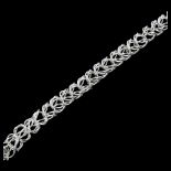 A modern handmade sterling silver hoop link chain bracelet, by Claude Wilkes, hallmarks London 2018,