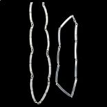 A Danish modernist sterling silver bamboo link chain necklace and similar bracelet, makers include