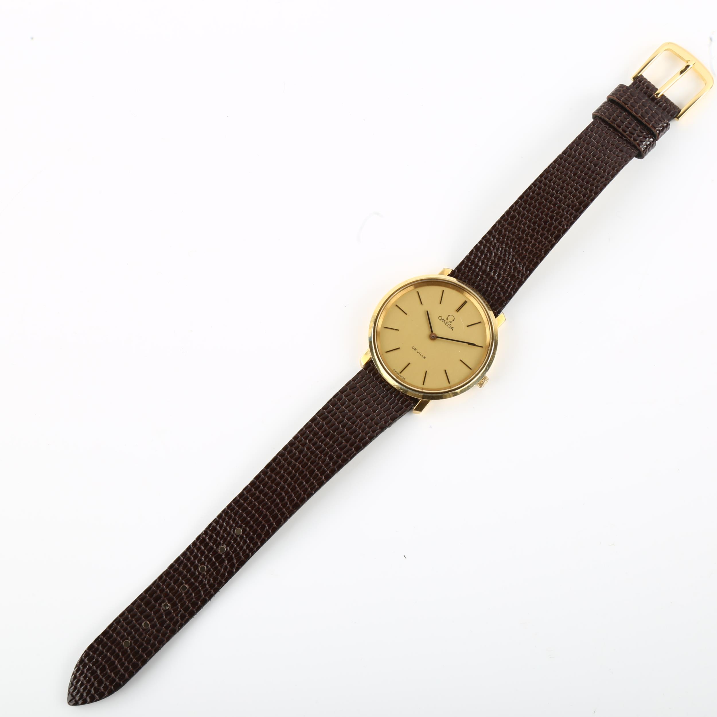 OMEGA - a gold plated stainless steel Deville mechanical wristwatch, ref. 111.0107, circa 1973, - Image 2 of 5