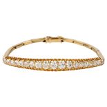 A fine Victorian diamond bracelet, set with graduated old European-cut diamonds and 14ct gold