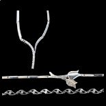 Various Danish sterling silver cubic zirconia jewellery, comprising necklace and 2 x bracelets,