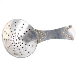 An Arts and Crafts unmarked silver tea caddy strainer spoon, length 10cm No damage or repairs,