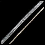 2 Danish sterling silver cubic zirconia bracelets, lengths 19cm, 37.4g total (2) No damage or