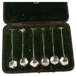 LIBERTY & CO - a set of 6 Japanese silver Zoomorphic cocktail spoons, Sadajiro Musashiya, import hal
