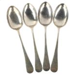 MAPPIN & WEBB - a set of 4 Elizabeth II silver Old English pattern tablespoons, hallmarks