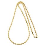 A Continental 8ct gold rope twist chain necklace, length 58cm, 14.3g No damage or repairs, no broken