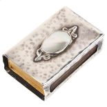 An Arts and Crafts silver and mother-of-pearl matchbox holder, by Winifred King & Co, hallmarks