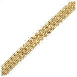 A modern 9ct gold mesh bracelet, length 18.5cm, 5.5g No damage or repairs, fitting working,