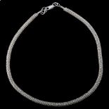 A modern handmade sterling silver wirework necklace, by Claude Wilkes, hallmarks London 2016,