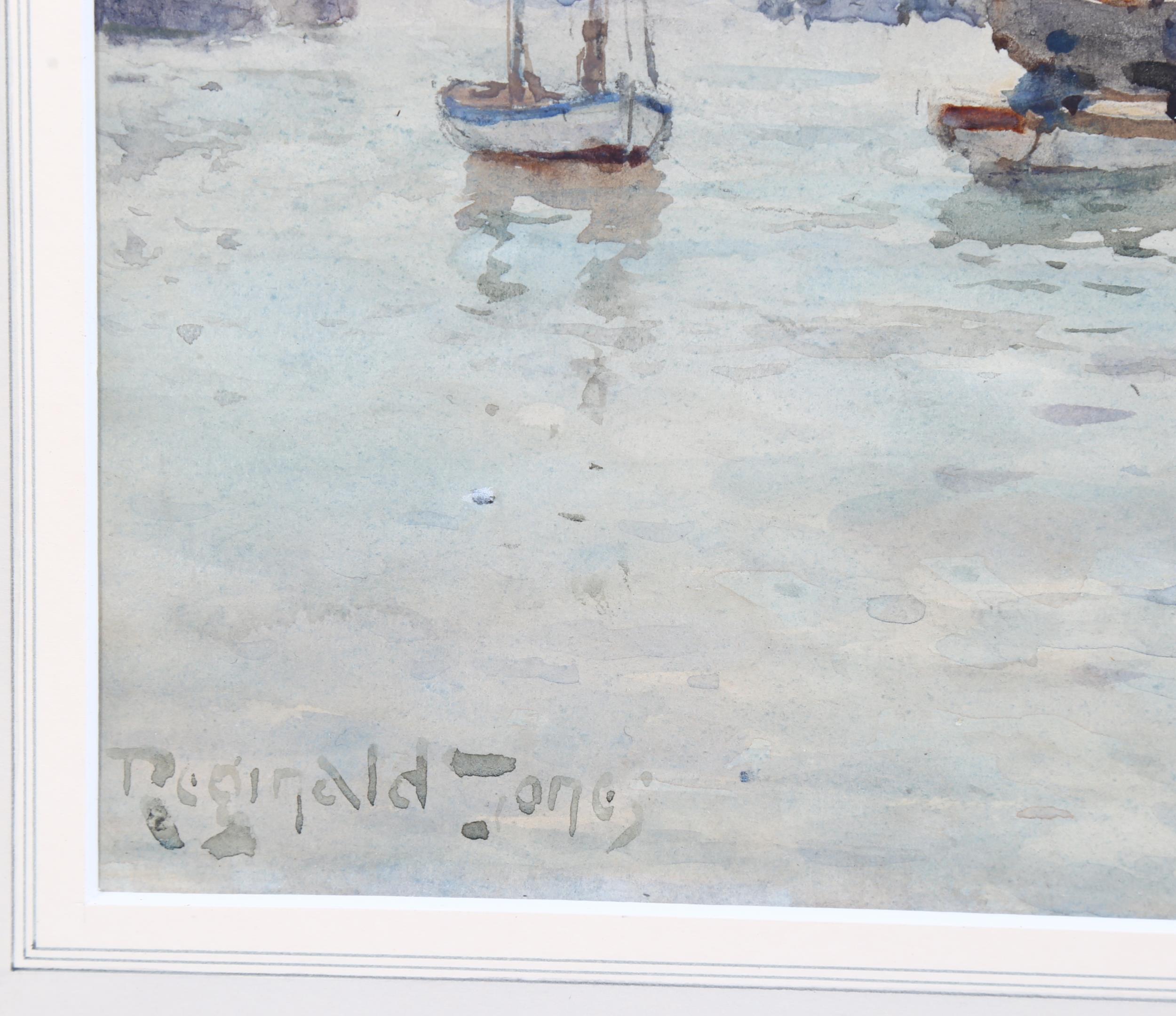 Reginald T Jones (1857 - 1920), Schooner St Ives, watercolour, signed, 26cm x 35cm, framed - Image 3 of 4