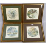 A Richardson, 4 fairytale illustrations, watercolours on paper, signed with monogram, image 22cm