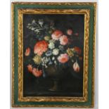 18th century oil on canvas, Dutch style flower study, unsigned, 61cm x 45cm, framed Canvas has