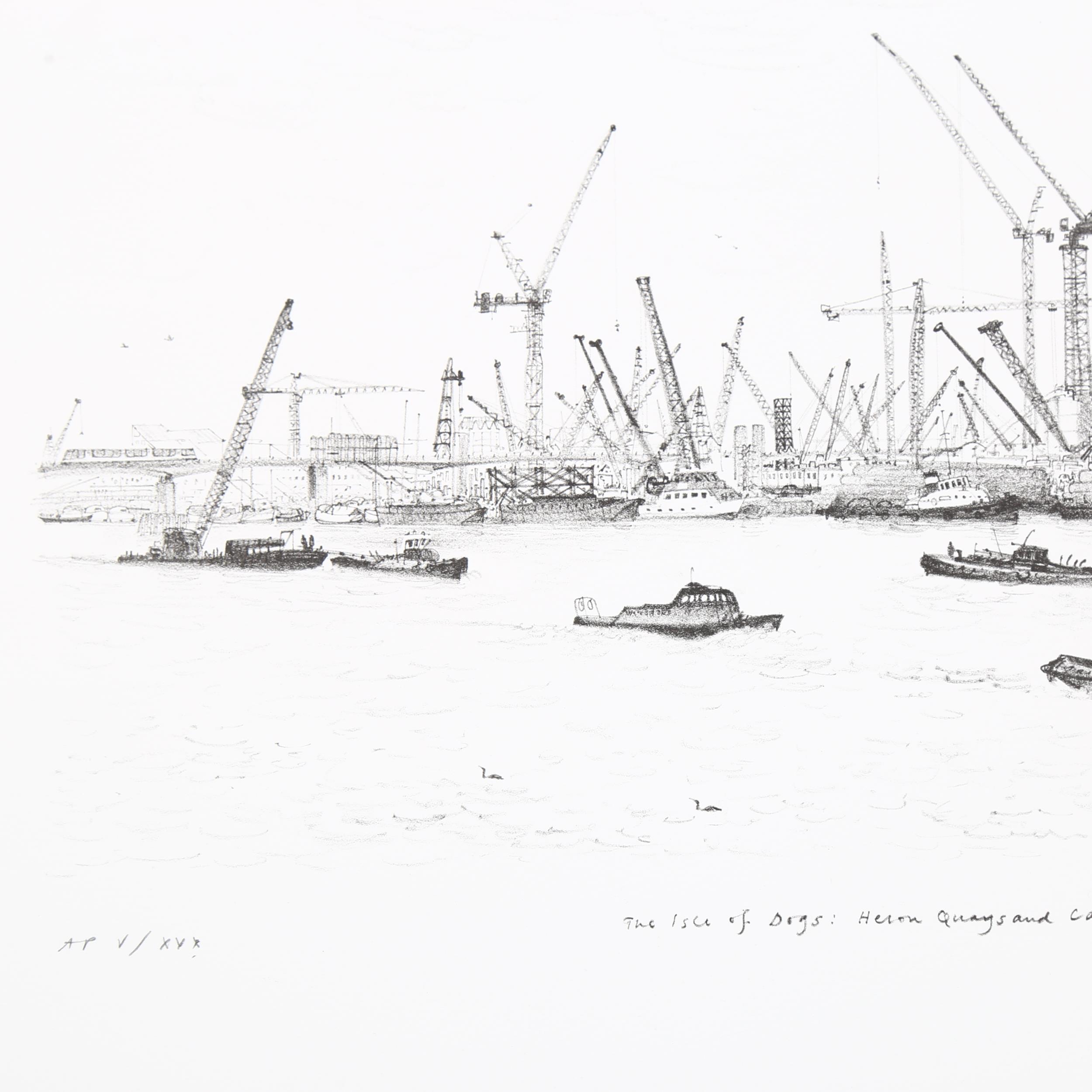 David Gentleman, the Isle of Dogs, lithograph, signed in pencil, artist's proof, sheet 40cm x - Image 4 of 4