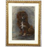 John Guille Millais, portrait of a Spaniel, coloured pastels, signed with monogram, 50cm x 34cm,