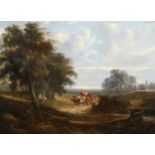 Attributed to George Arnald, the Wayfarers, oil on canvas, unsigned, 46cm x 61cm, framed Very good