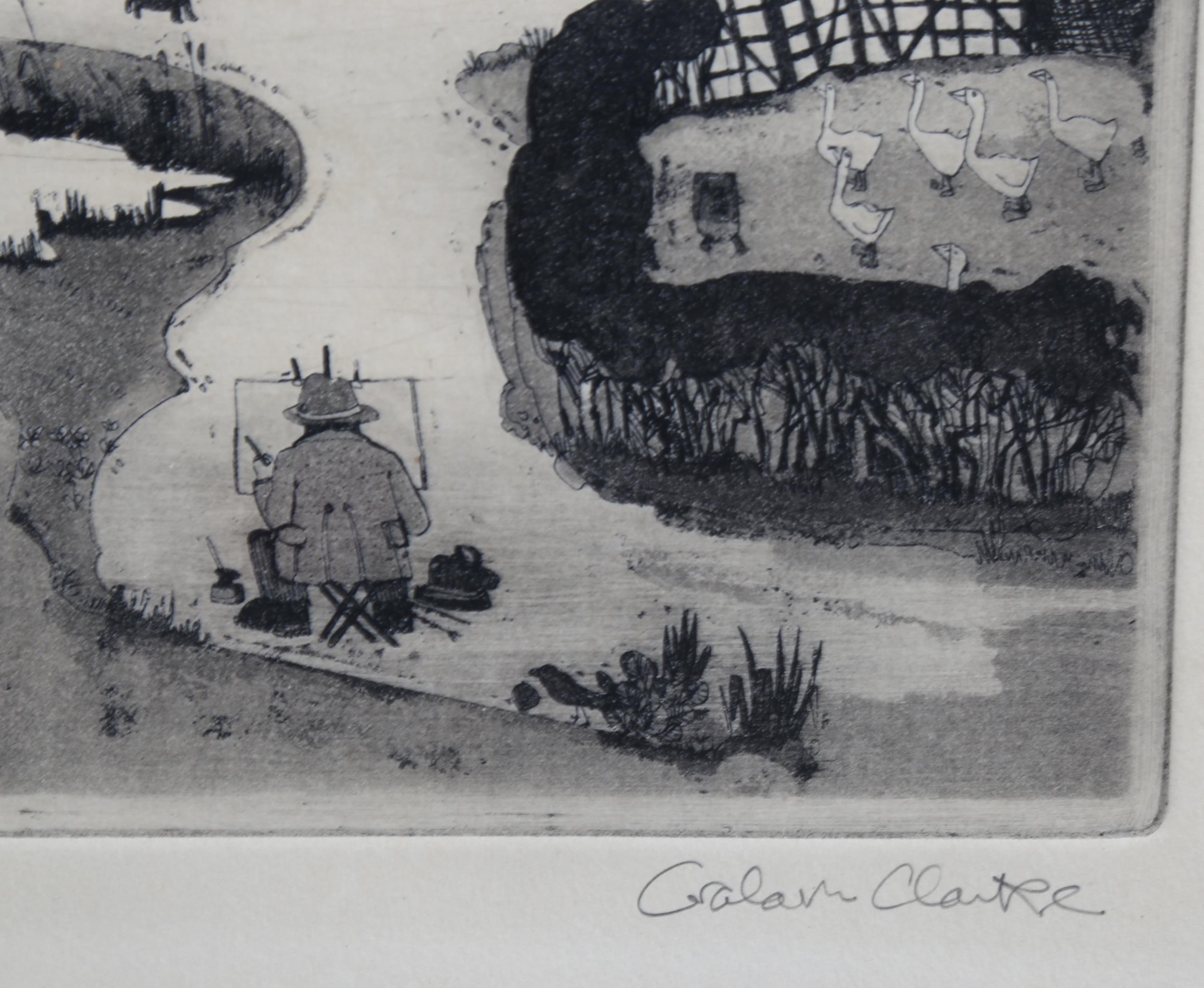 Graham Clarke, etching, Artist proof, signed in pencil, framed, 39 x 30cm good condition, slight - Image 3 of 4