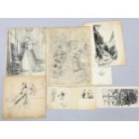 Louis Fairfax Muckley (1862 - 1926), mixed group of original illustrations and drawings, signed