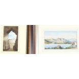 2 x 19th century topographical watercolours, unsigned, 17cm x 10cm, framed (2)