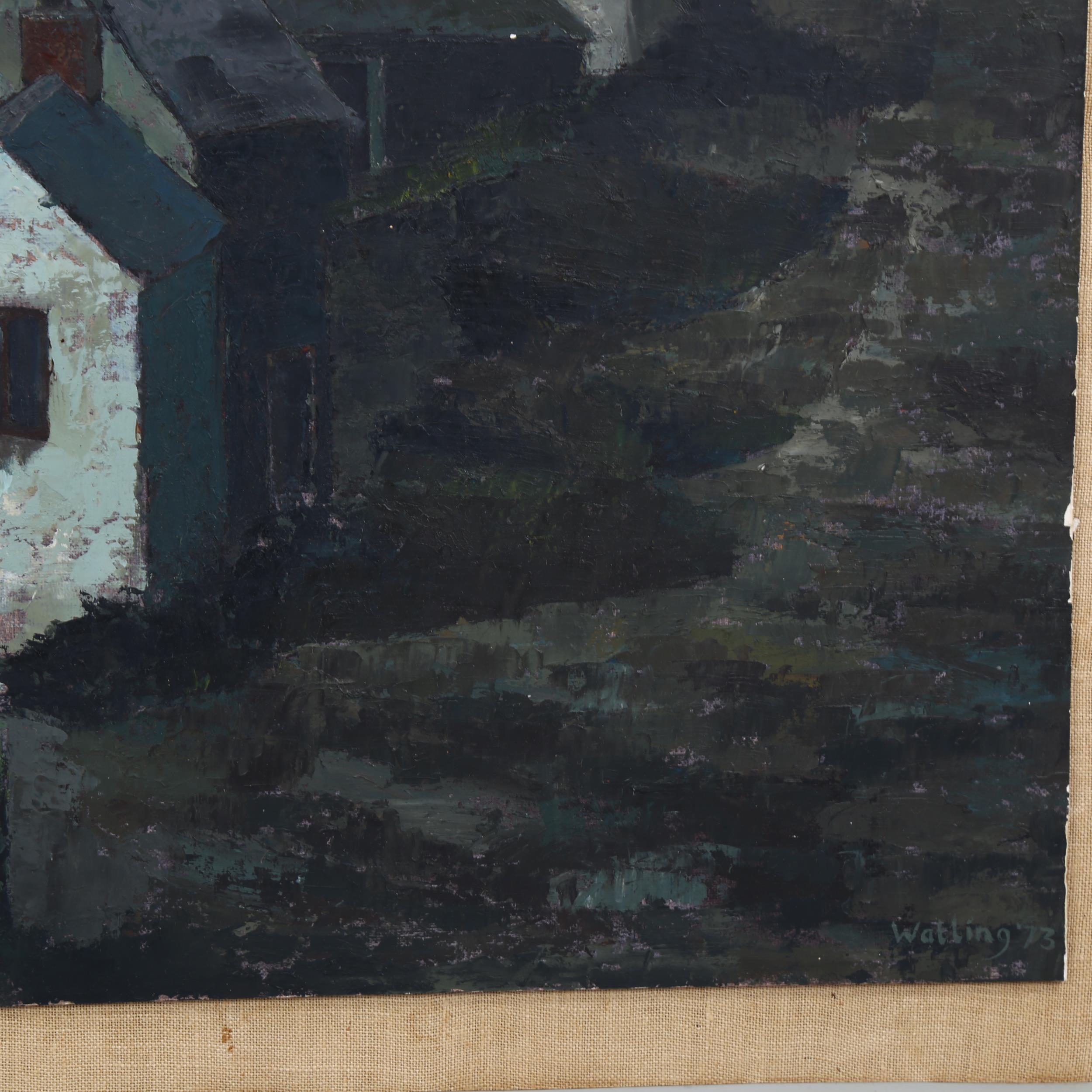 Watling, village scene, mid-20th century oil on canvas, signed and dated '73, 51cm x 71cm, framed - Image 2 of 4