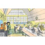 Edward Bawden (1903-1989), original colour lithograph on paper, The Junior School, from Life in an