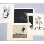 A group of various etchings and prints, including works by Janet Treby and C Donnelly (9)