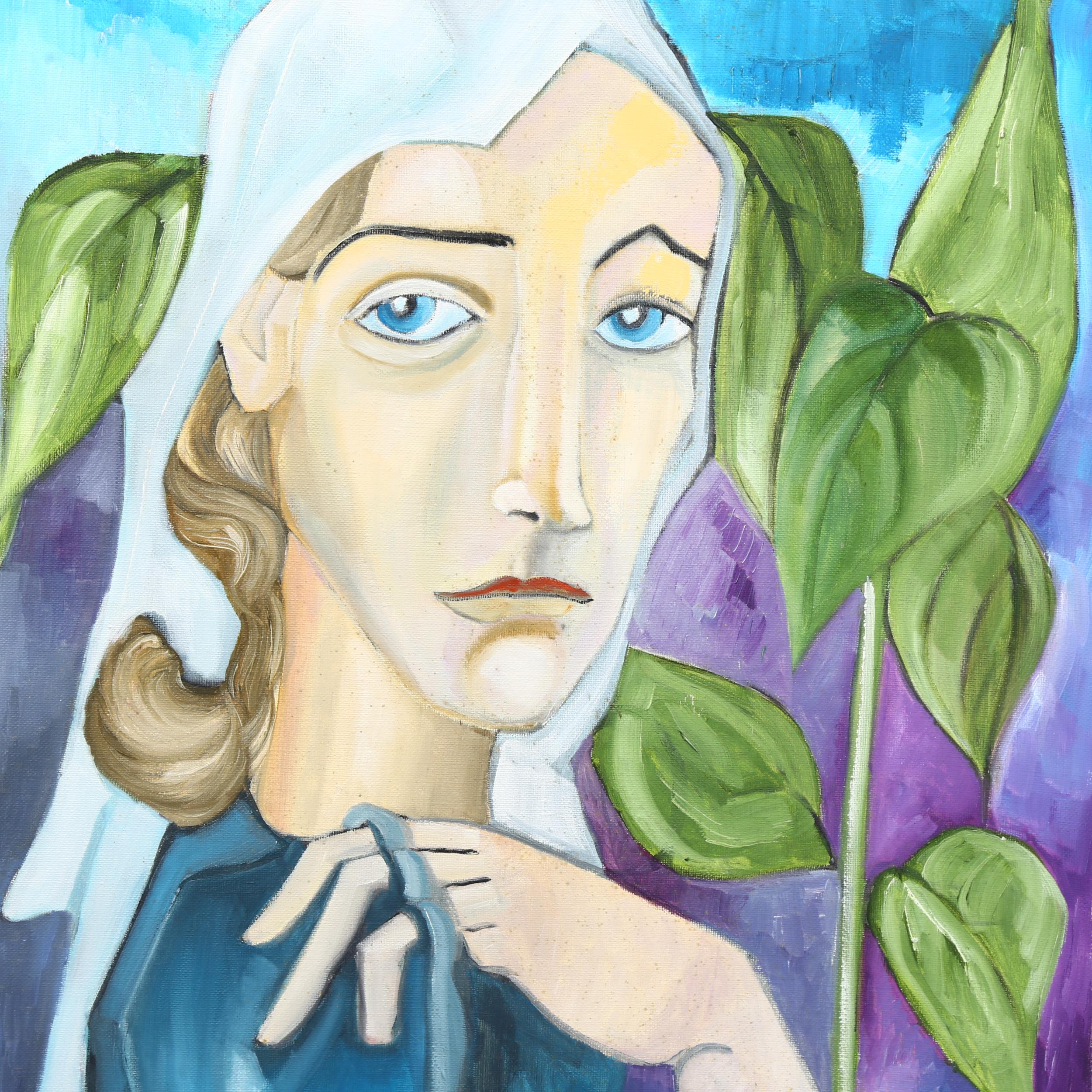 Elizabeth Werlie, portrait of a woman, oil on canvas, signed, 55cm x 46cm, unframed Good condition - Image 2 of 4