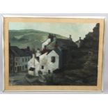 Watling, village scene, mid-20th century oil on canvas, signed and dated '73, 51cm x 71cm, framed