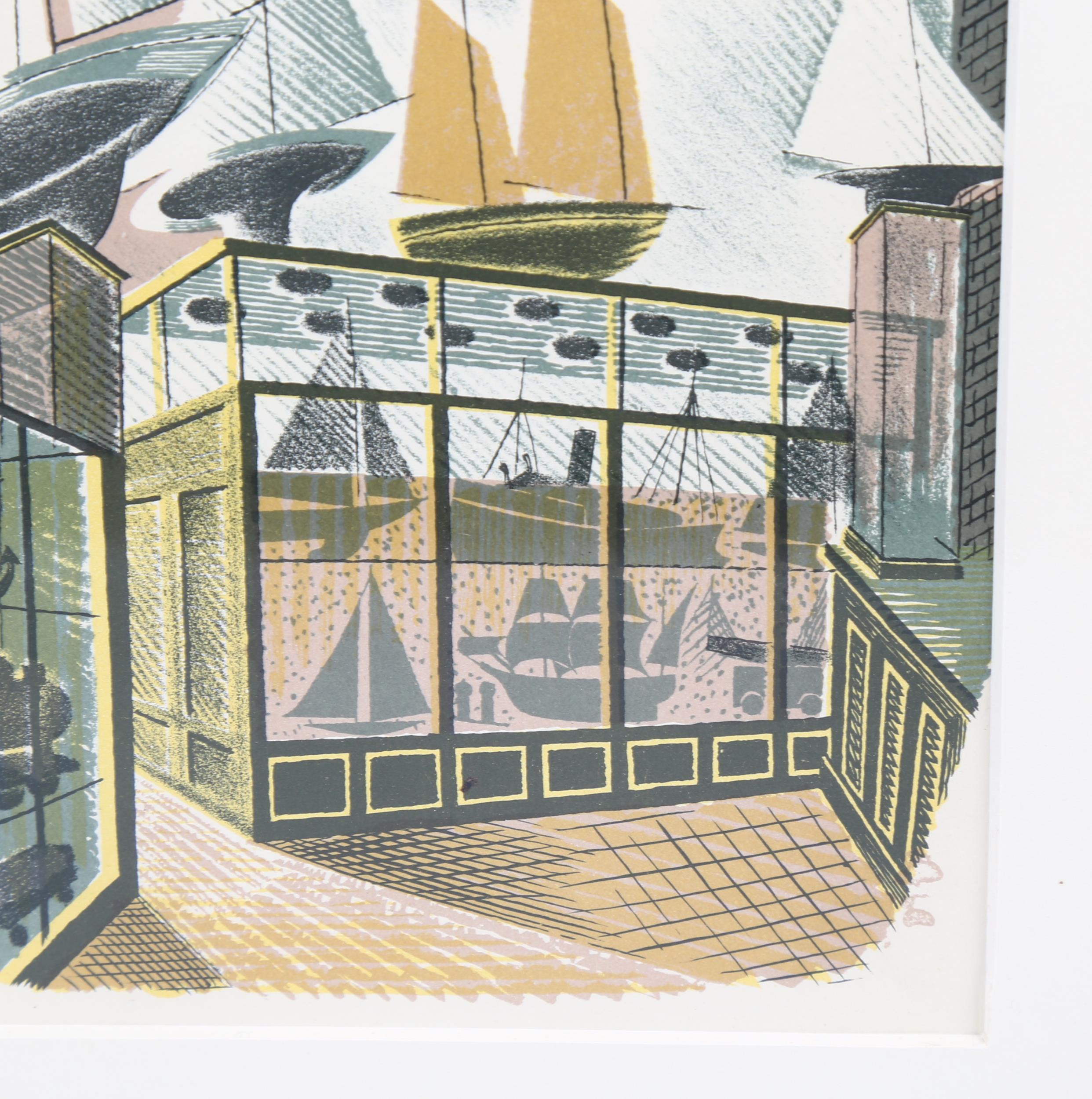 Eric Ravilious (1903-1942), lithograph in colours on paper, Model Ships and Railways, 18.5cm x 15cm, - Image 4 of 4