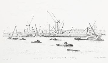David Gentleman, the Isle of Dogs, lithograph, signed in pencil, artist's proof, sheet 40cm x