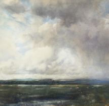 David West (1868 - 1936), storm clouds over the Laich of Moray 1914, watercolour, signed, 50cm x