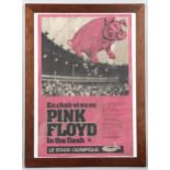 Pink Floyd, In The Flesh concert poster at Le Stade Olympique Paris, 68cm x 45cm, framed Original