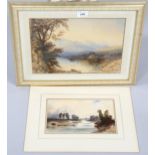 Attributed to James Harding, landscapes, 2 x 19th century watercolours, unsigned, 23cm x 32cm, 1