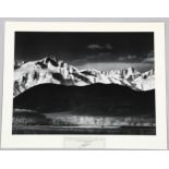 Ansel Adams, winter sunrise, Sierra Nevada, signed with monogram, image taken 1944 but printed