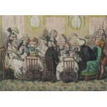 George Cruickshank, a Nottingham card party, hand coloured caricature print, published by Allen & Co