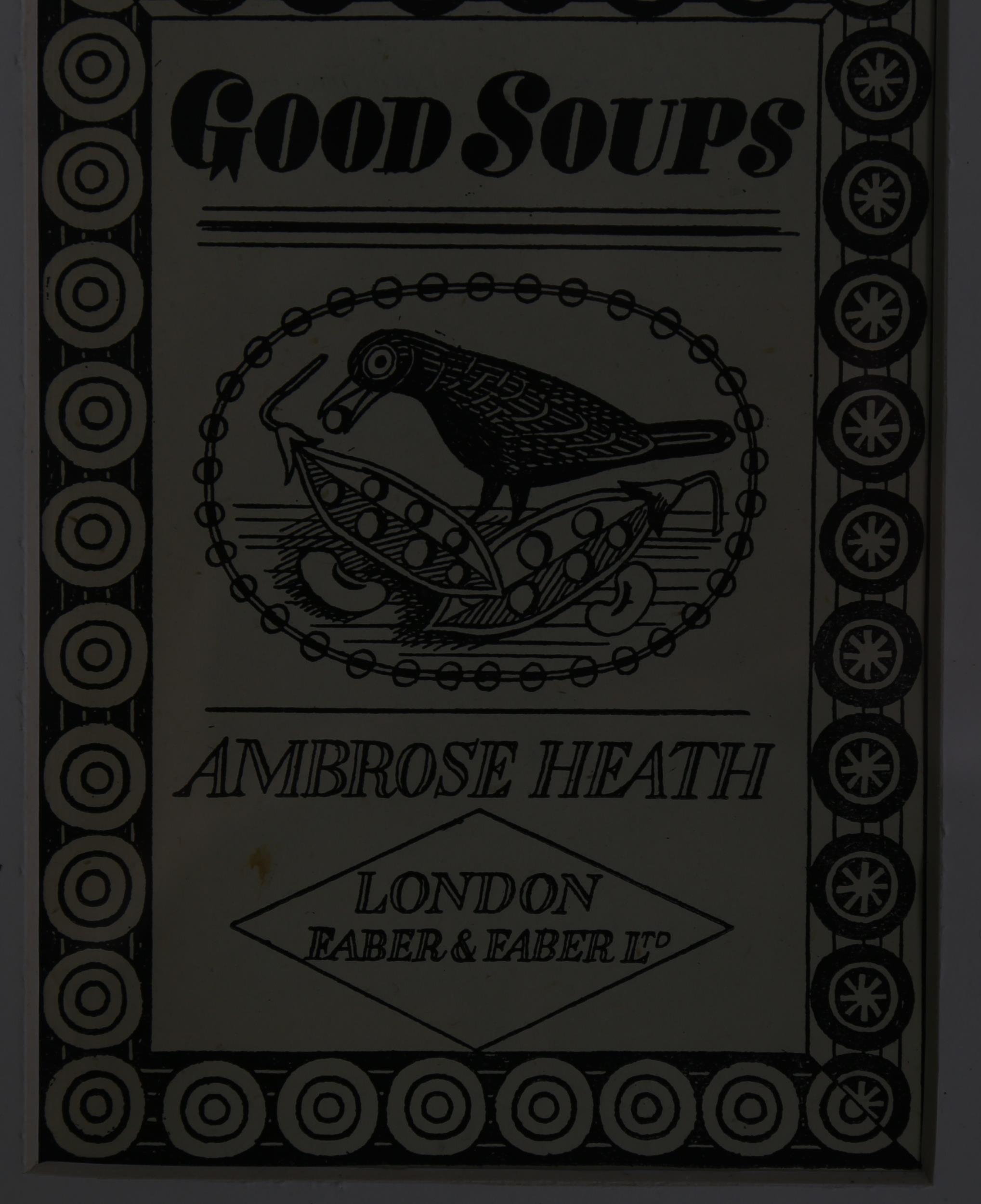 Edward Bawden, good soups, woodcut print, book sheet for Faber & Faber 1946, 15cm x 10cm, framed 1 - Image 4 of 4