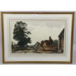 Edward Stamp, rural street scene, watercolour, signed and dated 1974, 36cm x 56cm, framed Good