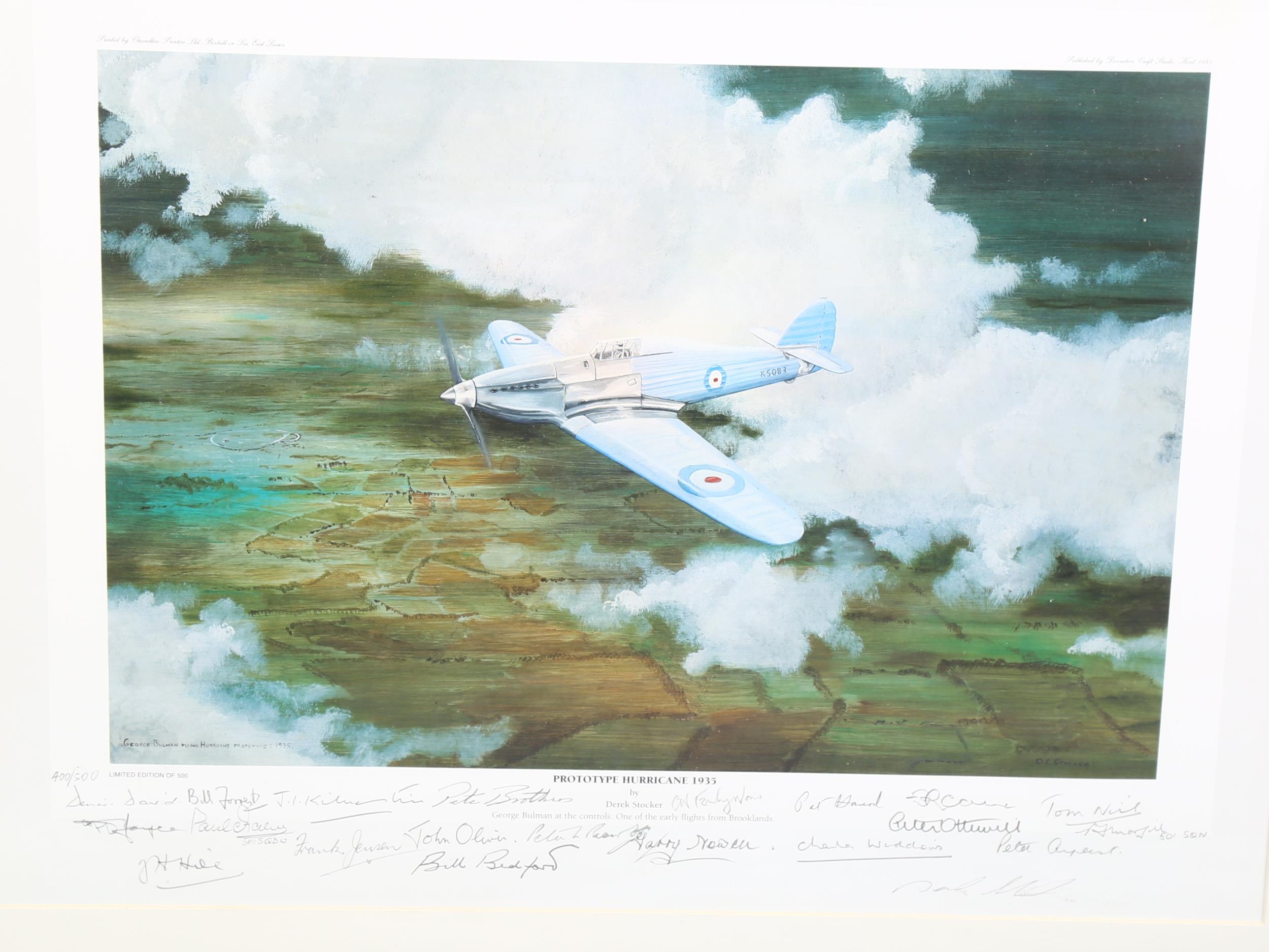 Derick Stocker, prototype Hurricane 1935, signed, 51cm x 76cm, together with a lithograph print of - Image 2 of 4