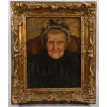Edward Ertz (1862 - 1954), a portrait of a Pulborough character, oil on canvas, signed with