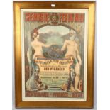 French School, lithograph, travel advertising poster circa 1900, overall frame dimensions 124cm x