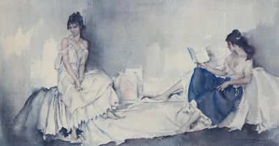 William Russell Flint, interlude, lithograph, signed in pencil, published 1967 with handwritten note