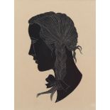 Eric Gill (1882 - 1940), the Plait - a portrait of Petra the artist's daughter, wood engraving,