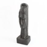 A mid-century cast stone reproduction of "Tete de Femme" 1911 sculpture by AMEDEO MODIGLIANI, height