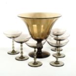 SIMON GATE for Orrefors Sandvik glass factory, a set of 6 liqueur glasses model G634 and a Sandvik