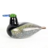 OIVA TOIKKA for Iitala, glass bird, signed to base and makers label, height 11cm Good condition.