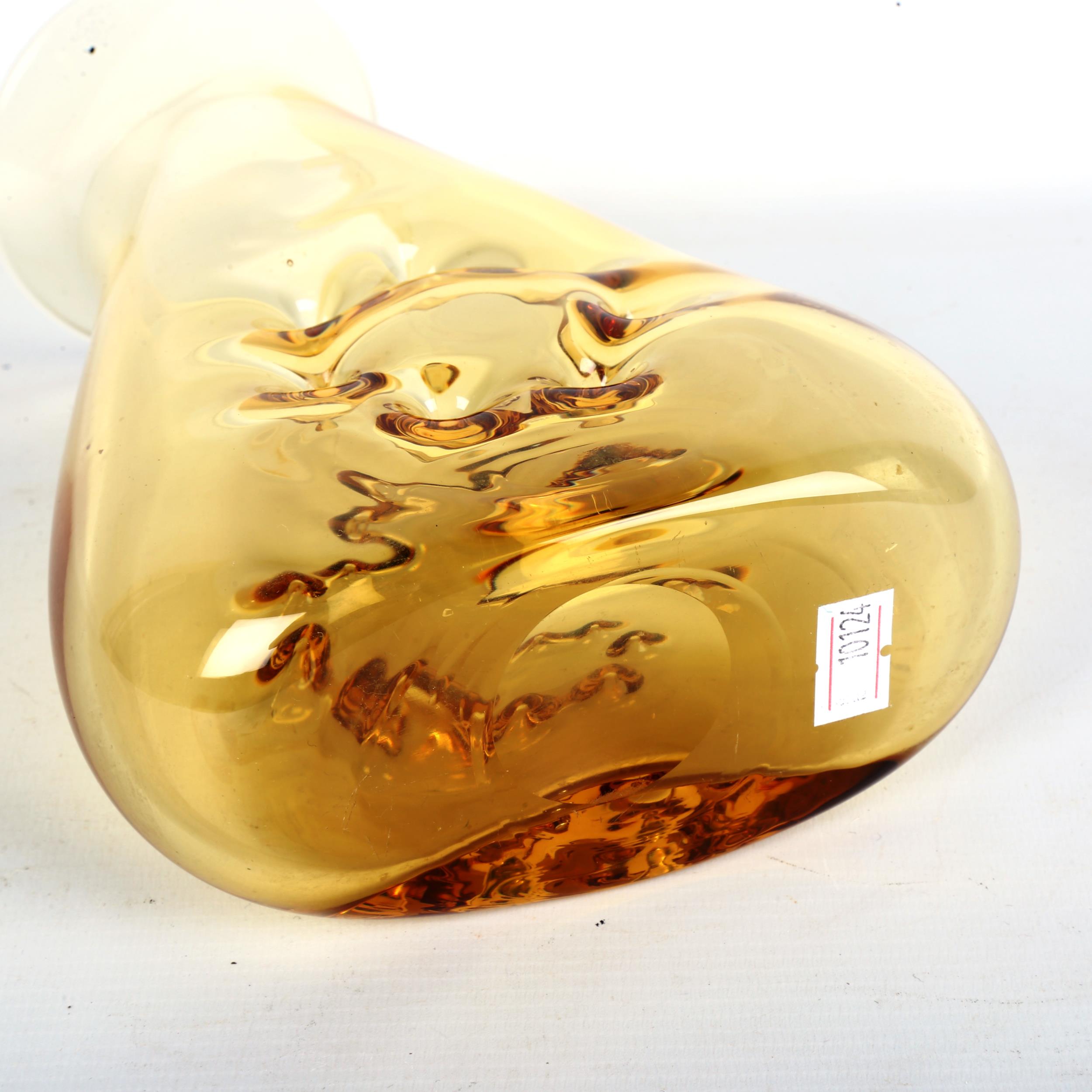 WHITEFRIARS GLASS, a gold dimpled vase, late 1970s', height 20cm Good condition - Image 3 of 4