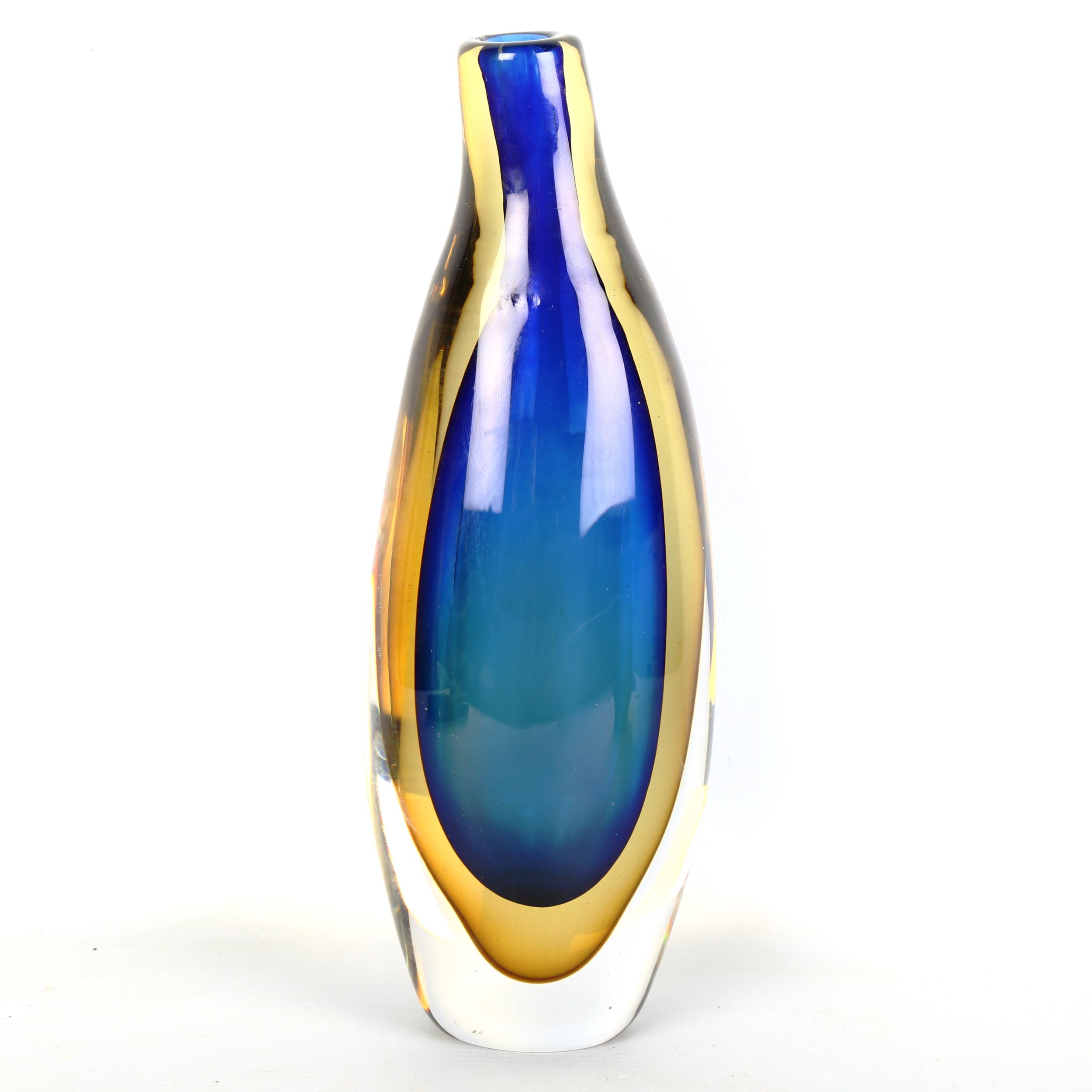 ERNEST GORDON for Kosta, a double sommerso glass vase, signed Kosta GH 5059 Ernest Gordon, height