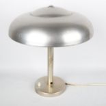 A 1930s modernist aluminium table lamp in the Bauhaus manner, height 38cm Age related wear to stem