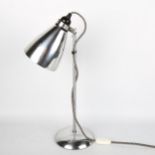 PETER BOWLES for Original BTC, a desk lamp with adjustable aluminium shade, height 50cm Good overall