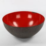 HERBERT KRENCHEL for Torben Orskov, a 1950s' steel and enamel Krenit salad bowl, diameter 25cm